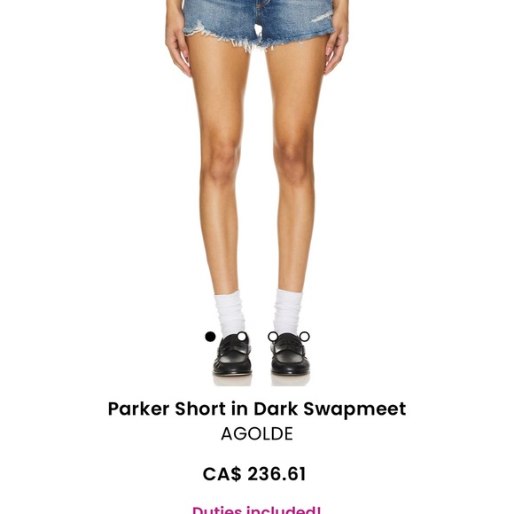 AGOLDE Parker Jean Shorts Dark Wash Denim - Size 24 - Picture 6 of 6